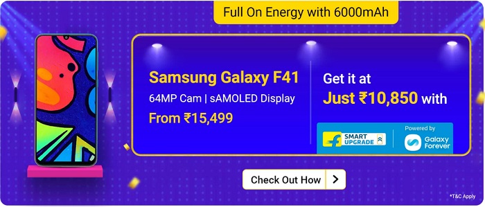 flipkart smart upgrade plan samsung f41