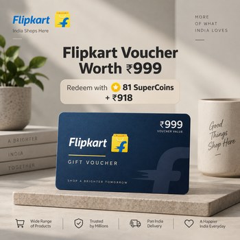 India Desire : Buy Flipkart Gift Voucher Worth Rs 999 At Rs 918 + 81 SuperCoins From Flipkart [Regular Price Rs 999]
