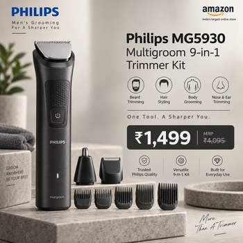 India Desire : Buy Philips MG5930 Multigroom 9-in-1 Trimmer Kit At Rs 1499 From Amazon [Regular Price Rs 4095]