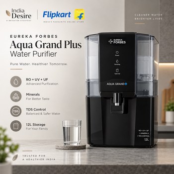 India Desire : Buy Eureka Forbes Aqua Grand Plus 12L RO+UV+UF+Minerals Water Purifier At Rs 5599 From Flipkart [Regular Price Rs 18999]