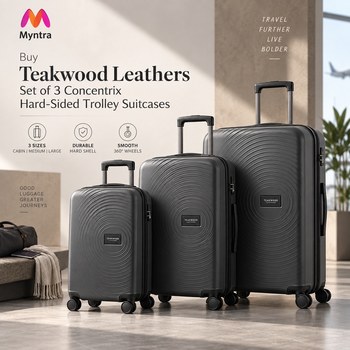 India Desire : Buy Teakwood Leathers Set Of 3 Concentrix Hard Sided Trolley Suitcases At Rs 3399 From Myntra [Regular Price Rs 29999]