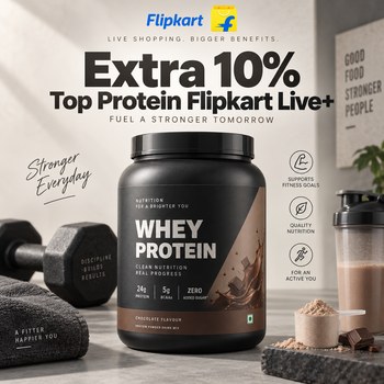 India Desire : Flipkart Top Protein Live+ Offer: Extra 10% Off On Protein Products Only