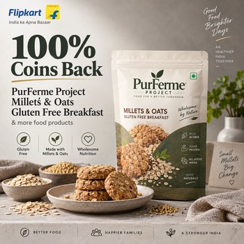 India Desire : Buy PurFerme Project Millets & Oats Gluten Free Breakfast At Rs 339 From Flipkart + 100% SuperCoins Back [Regular Price Rs 380]