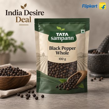 India Desire : Buy Tata Sampann Black Pepper Whole 100g Kali Mirch At Rs 141 From Flipkart [Regular Price Rs 235]