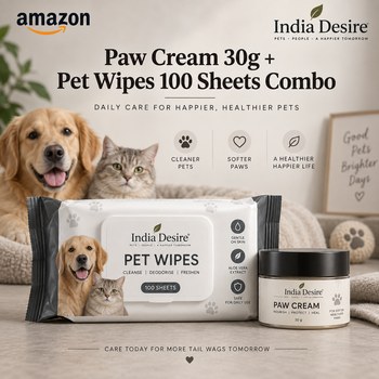 India Desire : Buy PetKartel Paw Cream 30g + Pet Wipes 100 Sheets Combo At Rs 119 From Amazon [Regular Price Rs 448]