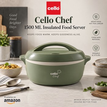India Desire : Buy Cello Chef 1500 ML Insulated Food Server (Green) At Rs 227 From Amazon [Regular Price Rs 385]