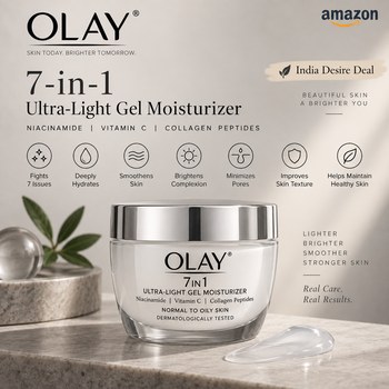 India Desire : Buy Olay 7in1 Ultra-light Gel Moisturizer 50g At Rs 271 From Amazon [Regular Price Rs 799]