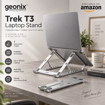 India Desire : Buy Geonix Trek T3 Aluminium Ergonomic Laptop Stand At Rs 239 From Amazon [Regular Price Rs 1999]