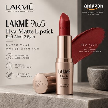 India Desire : Buy LAKMÉ 9to5 Hya Matte Lipstick Red Alert 3.6gm At Rs 349 From Amazon [Regular Price Rs 699]