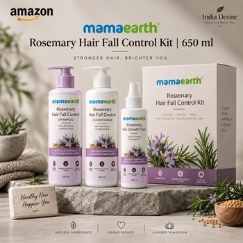 India Desire : Buy Mamaearth Rosemary Hair Fall Control Kit 650 ml At Rs 515 From Amazon [Regular Price Rs 1167]