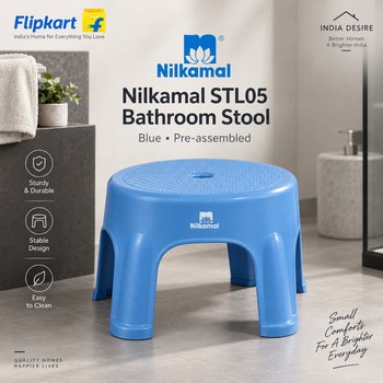 India Desire : Buy Nilkamal STL05 Bathroom Stool (Blue, Pre-assembled) At Rs 448 From Flipkart [Regular Price Rs 669]