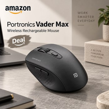 India Desire : Buy Portronics Vader Max Wireless Rechargeable Mouse At Rs 669 From Amazon [Regular Price Rs 1499]