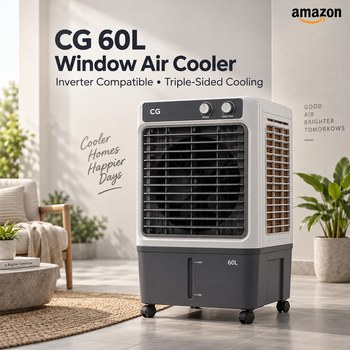 India Desire : Buy CG 60L Window Air Cooler For Home (Inverter Compatible, Triple-Sided Cooling) At Rs 4762 From Amazon [Regular Price Rs 13490]