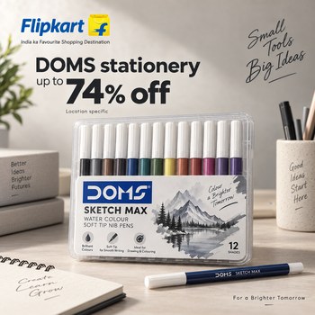 India Desire : Buy Doms stationery up tp 74 % off,location specific From Flipkart