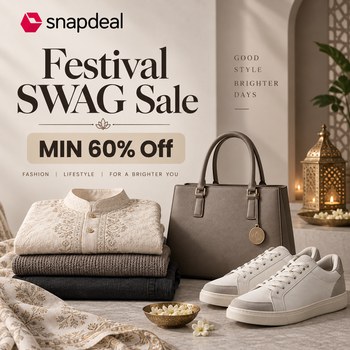 India Desire : Snapdeal Festival SWAG Sale 2026 Offers: Min 60% Off Festive Fashion, Footwear, Beauty & Home Deals