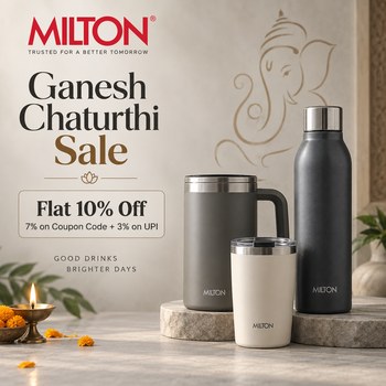 India Desire : Milton Ganesh Chaturthi Sale Offers [14th Sep 2026]: Upto 60% Off Bottles, Tiffins & Casseroles + Extra 10% Off With GANESH10 + Extra 3% Off On UPI