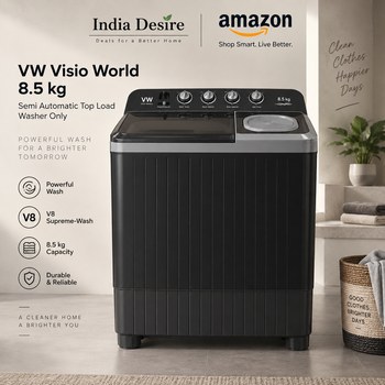 India Desire : Buy VW Visio World 8.5 kg Semiautomatic Top Load Washer V8 Supreme-Wash At Rs 5199 From Amazon [Regular Price Rs 9999]