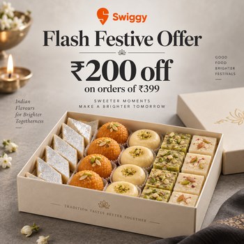 India Desire : Buy Festive Sweets At Rs 199 From Swiggy [Regular Price Rs 399]