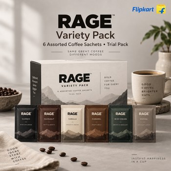 India Desire : Buy RAGE Variety Pack 6 Assorted Coffee Sachets Trial Pack Instant At Rs 45 From Flipkart [Regular Price Rs 63]