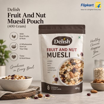 India Desire : Buy Delish Fruit And Nut Muesli Pouch (400 g) At Rs 79 From Flipkart [Regular Price Rs 280]