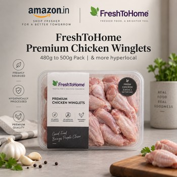 India Desire : Buy FreshToHome Premium Chicken Winglets | 480g to 500g Pack | & more hyperlocal From Amazon [Regular Price Rs 264]