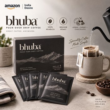 India Desire : Buy Bhuba Premium Portable Pour Over Drip Coffee Filters 60g (Pack of 5) At Rs 325 From Amazon [Regular Price Rs 495]