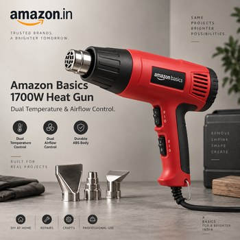 India Desire : Buy Amazon Basics 1700W Heat Gun At Rs 756 From Amazon [Regular Price Rs 2999]