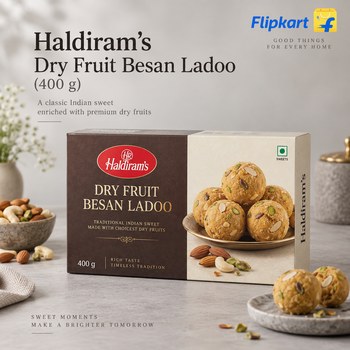 India Desire : Buy Haldiram's Dry Fruit Besan Ladoo (400 g) At Rs 157 From Flipkart [Regular Price Rs 350]