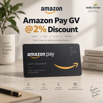 India Desire : Buy Amazon pay gv @2% Discount At Rs 4900 From Amazon [Regular Price Rs 5000]