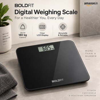 India Desire : Buy Boldfit Weight Machine for Home Digital Weighing Machine for Human Body with LCD Display Max Weight Capacity 180Kgs At Rs 399 From Amazon [Regular Price Rs 1899]