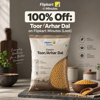 India Desire : Buy 100% Off: Toor/Arhar Dal on Flipkart Minutes (Loot) From Flipkart