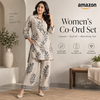 India Desire : Buy Women's Co-Ord Set Casual Wear Shirt & Pant Set At Rs 499 From Amazon [Regular Price Rs 1599]