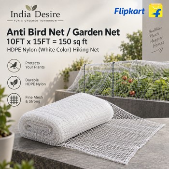 India Desire : Buy Anti Bird Net / Garden Net 10FTx 15FT=150 sq ft HDPE Nylon (White Color) Hiking Net From Flipkart [Regular Price Rs 950]