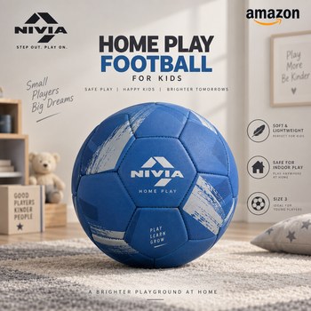 India Desire : Buy Nivia Home Play Football for Kids, Soft & Lightweight Toy Ball Size 3 (Blue) At Rs 151 From Amazon [Regular Price Rs 285]