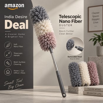 India Desire : Buy ARTO Removable Telescopic Wax Drag Nano Fiber Brush Dusting Tool Mop Wax Dash Duster At Rs 329 From Amazon [Regular Price Rs 449]