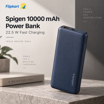 India Desire : Buy Spigen 10000 mAh 22.5 W Power Bank (Navy Blue, Lithium Polymer, F...more From Flipkart [Regular Price Rs 2399]