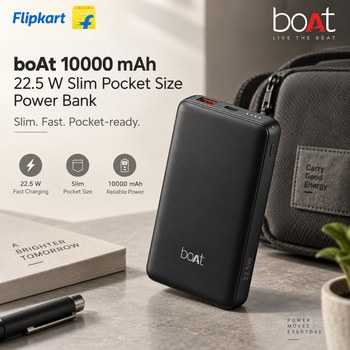 India Desire : Buy boAt 10000 mAh 22.5 W Slim Pocket Size Power Bank At Rs 1499 From Flipkart [Regular Price Rs 2999]