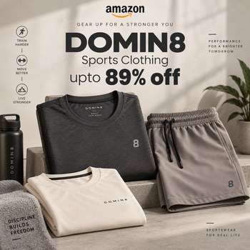 India Desire : Amazon Sports Clothing Offer: Upto 89% Off On DOMIN8 T-Shirts, Shorts & Activewear