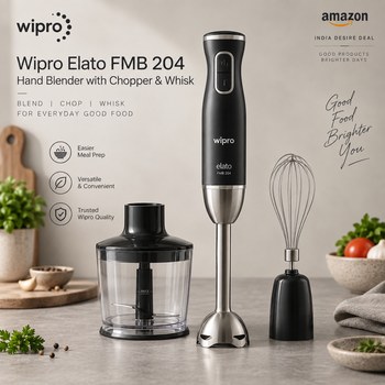 India Desire : Buy Wipro Elato FMB 204 Hand Blender with Chopper and Whisk At Rs 3189 From Amazon [Regular Price Rs 6000]