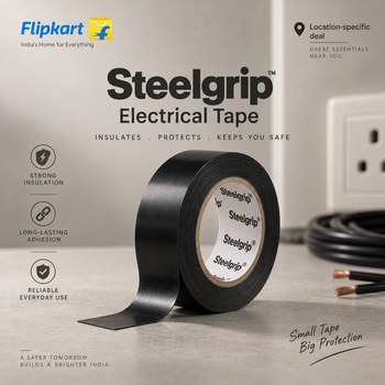 India Desire : Buy Steelgrip Electrical Tape Self Adhesive 1.80cm x 6.5mm x 0.125mm 6.5 m At Rs 15 From Flipkart Minutes