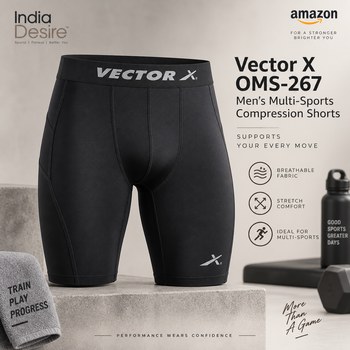 India Desire : Buy Vector X OMS-267 Men's Multi-Sports Compression Shorts At Rs 329 From Amazon [Regular Price Rs 599]
