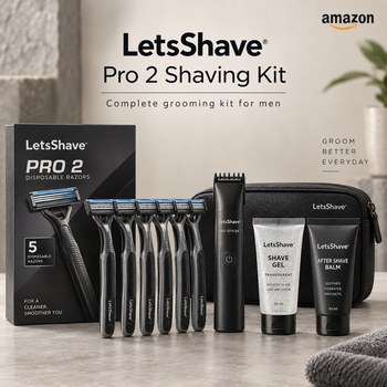 India Desire : Buy LetsShave Pro 2 Disposable Shaving Kit For Men (Pack of 5 Razors + Pro Styler + Gel + After Shave Balm) At Rs 240 From Amazon [Regular Price Rs 595]