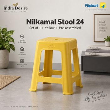 India Desire : Buy Nilkamal Stool 24 Set of 1 Yellow Stool At Rs 748 From Flipkart [Regular Price Rs 2000]