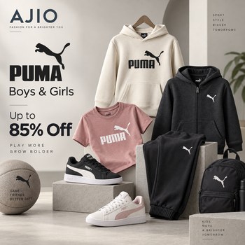 India Desire : Ajio Kids Offer: Upto 85% Off On PUMA Boys & Girls