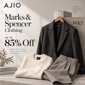 India Desire : Ajio Clothing Offer: Upto 85% Discount On Marks & Spencer Apparel