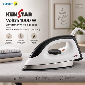 India Desire : Buy Kenstar Voltra 1000 W Dry Iron (White & Black) At Rs 479 From Flipkart [Regular Price Rs 1990]