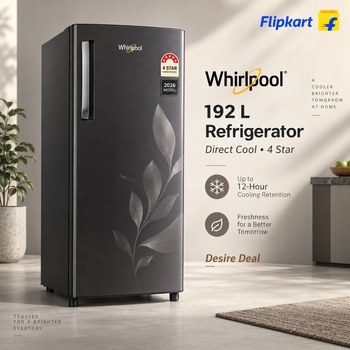 India Desire : Buy Whirlpool 192 L Direct Cool Single Door 4 Star Refrigerator At Rs 17590 From Flipkart [Regular Price Rs 22100]