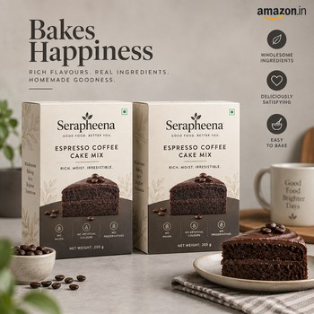 India Desire : Buy Serapheena Espresso Coffee Cake Mix, 205g x 2 At Rs 116 From Amazon [Regular Price Rs 498]