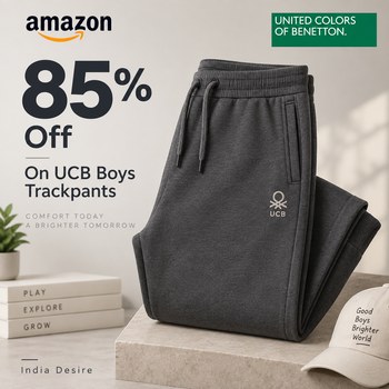 India Desire : Amazon Boys Clothing Offer: Upto 85% Off On United Colors of Benetton Trackpants