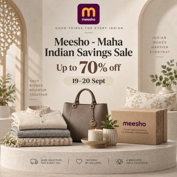 India Desire : Meesho Maha Indian Savings Sale Offers [LIVE]: Upto 70% Off Fashion, Home, Beauty & Daily Essentials